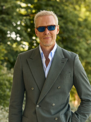 The Olive Green Seersucker Double Breasted Blazer